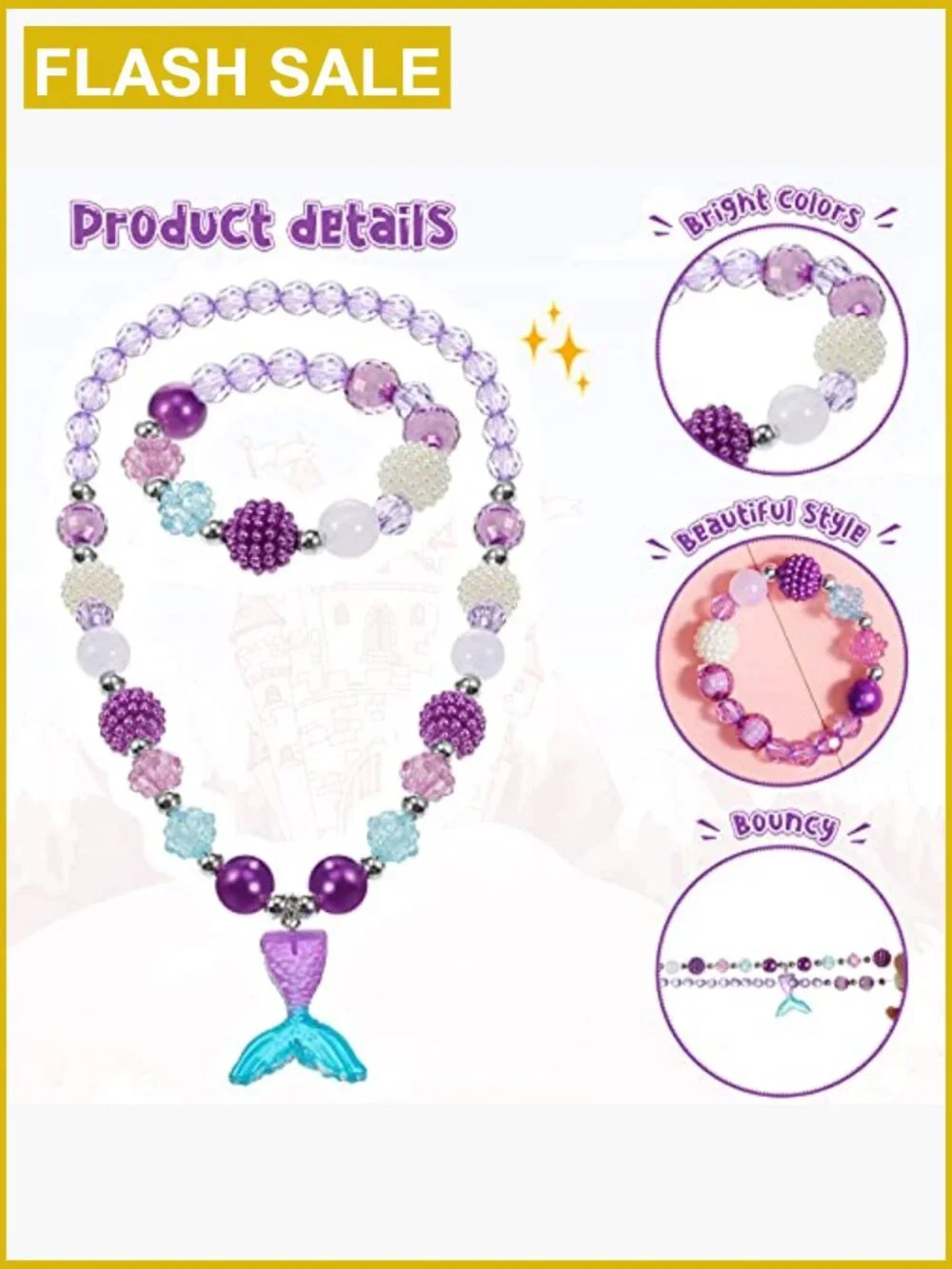 Toddler Jewelry Set - 6 Necklaces & 6 Bracelets Dress Up Costume Accessories